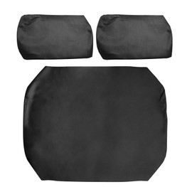 VKGUG 3 Pack Golf Cart Front Seat Covers Staple On Replacement Compatible with Yamaha G-11/G-22 Microfiber Leather Golf Cart Seat Cover Kit Black