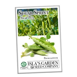Sugar Sprint Snap Pea Seeds for Planting, 25+ Heirloom Seeds Per Packet, (Isla's Garden Seeds), Non GMO Seeds, Botanical Name: Pisum sativum, Packaged for 2024 Growing Season, Great Home Garden Gift