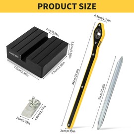 Auto Labor-Saving Jack Ratchet Wrench with Long Handle, Universal Car Jack Kit 360°Swivel Car Jack Ratchet Wrench Tools with Rubber Pad & Tyre Levers for Travel Truck SUV