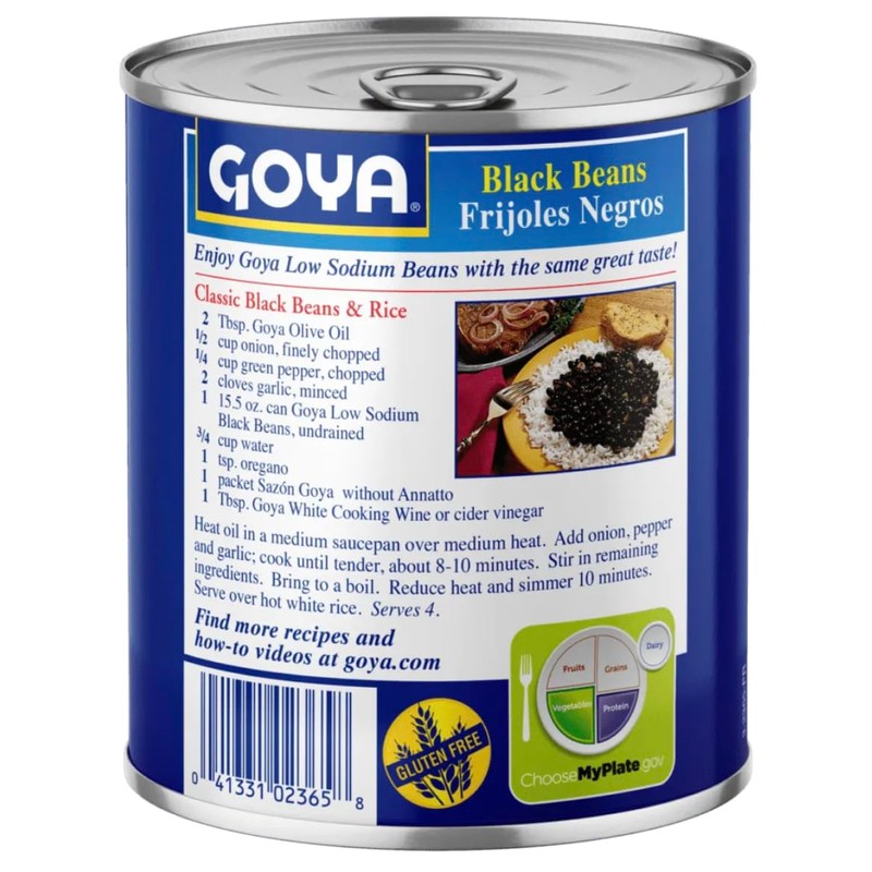Goya Black Beans Low Sodium, 29 oz, 2-Pack