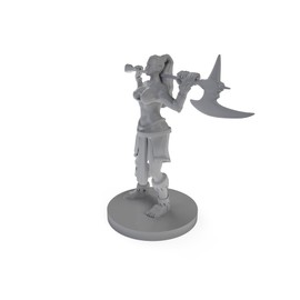 Half Orc Female Barbarian Tabletop DND Gaming Miniature