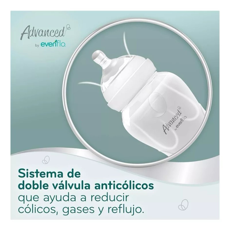 Evenflo Mamila Evenflo Advanced Tetina Cuello Ancho Flujo Rapido 2pz