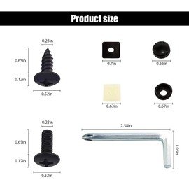QODOLSI 8 Sets Rustproof License Plate Screws Kit, Anti-Vibration Anti-Theft Car License Bolts, Self Tapping Mounting Fasteners, Universal for Auto Front and Rear License Plate Frame Cover (Black)