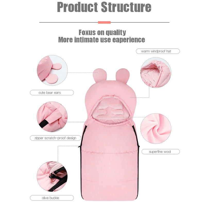 Universal Soft Baby Sleeping Bag Blanket Thicken Cushion Footmuff for