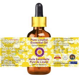 dève herbes Pure Linallol Essential Oil (Ocimum basilicum L) with Glass Dropper Natural Therapeutic Grade Steam Distilled 30ml (1 oz)