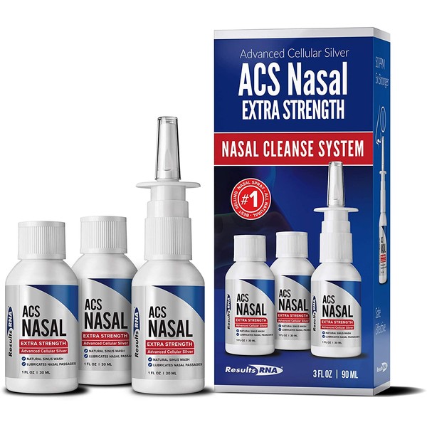 Results RNA ACS Nasal Colloidal Silver Extra Strength | Advanced Nasal Spray for Highly Effective Immune System Support (3 Bottles)