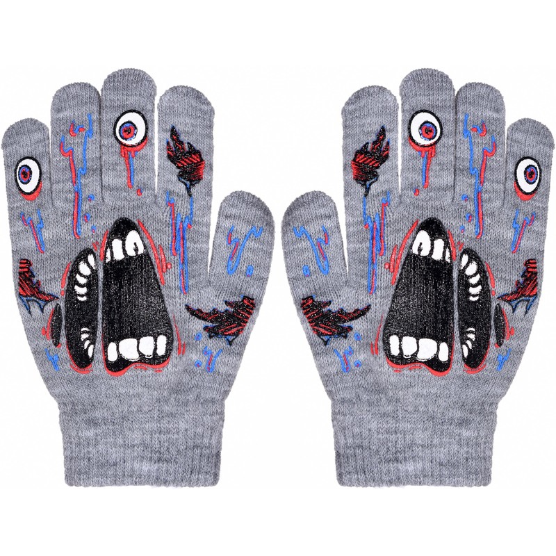 Polar Wear Boys Scary Skeleton Monster Knit Glove Set For