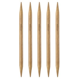 HARFINGTON 5Pcs Bamboo Knitting Needles Double Pointed Size US 15(10mm) Carbonized 7.9 Inch(20cm) Straight for Handmade Creative DIY Knitting Craft Yarn