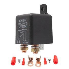 Gorise 250A 12V DC 4-Pin SPST Car Relay, IP68, Waterproof High Current Relay for Cars, Motorcycles, Trucks, Marine, Motorhomes, Screw Terminals and Flame Retardant Housing