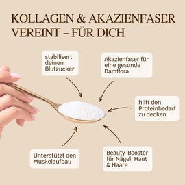 Fibre Collagen Powder [400g] - Vanilla Protein with Acacia Fibre for a Healthy Gut - Collagen Type I and III
