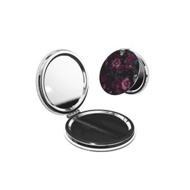 KWSAAHU Double-Sided Pocket Compact Mini Makeup Mirrors 1x, 2X Magnifying Mirror Portable Foldable Round Small Purse Mirror Suitable Daily Travel Party for Woman Man - Retro Rose