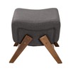 Baxton Studio Hanson Ottoman, One Size, Dark Grey/Walnut Brown