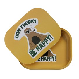 Premium Metal Tray Decorative Tray with PVC Soft Magnetic Lid, Funny and Cute Sloth Gift, Perfect Storage for Home or On-The-Go, 7'' X 5.5''