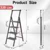 4 Step Ladder, DIAMONDFORGE Folding Step Stool with Wide Anti-Slip
