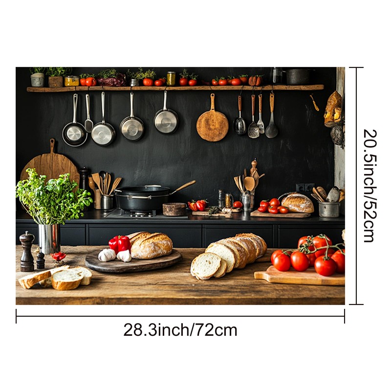HOMETITUTE Stove Top Cover 28x20 Rustic Kitchen Scene Heat Resistant