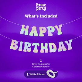 Pancarta plateada de feliz cumpleaños 2 para decoraciones de fiesta de cumpleaños