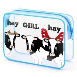 Cow Lovers Gifts for Women Cow Makeup Bag Cute Cow Gifts for Cow Lovers Cow Theme Gifts Transparent Cosmetic Bag Cow Print Stuff Graduation Gifts for Daughter Christmas Birthday Gifts for Cow Lovers