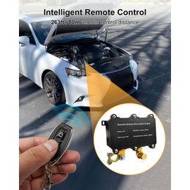 DC 24V 500A Remote Battery Disconnect Switch, Intelligent Battery Kill Switch for Car Truck RV Boat Marine, Anti Theft Battery Cut Shut Off Switch with 2 Wireless Remote Control