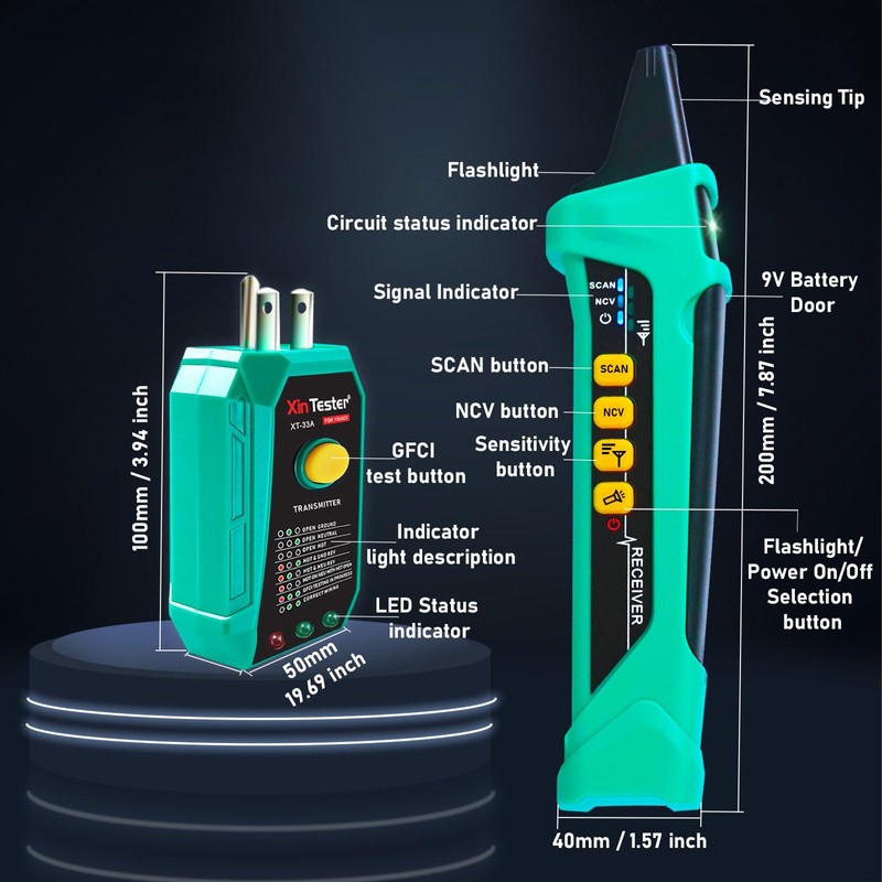 Xin Tester AC Digital Circuit Breaker Tracer with Adaptor Integrated