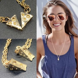 EQLEF Women's Pizza Slice Friendship Necklace for 8, Best Friend, Sister, Family, Friends, Classmates or Groups