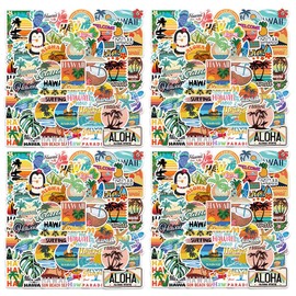 Hawaii Stickers Set of 200 Aloha Stickers Beach Stickers Aloha Waterproof Stickers Luggage Stickers for Suitcase Motorcycle Helmet Laptop Computer Snowboard Skateboard Guitar Water Bottle Smartphone