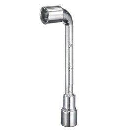 sourcing map L Shaped Angled Hex Socket Wrench 14mm 45# Steel Double Ended Metric 6 Point Tubular Socket Spanner for General Repairing, Pipeline, Bicycle Car Maintenance