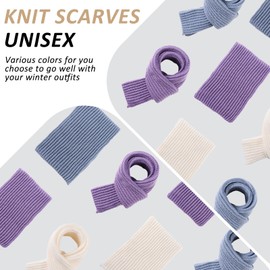 Pesaat Women Long Scarf Winter Men Knit Scarves Fashion Ladies Scarf Warm Shawl Warps Solid Chunky Cable Knitted Scarf for Women Mens (Haze Blue)