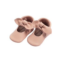 Freshly Picked First Pair Knotted Bow Newborn Shoes - Leather Baby Moccasins - Girl/Infant (Tutu Pink, 0)