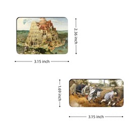 PSQIYMP 6PCS Decorative Art Strong Magnets for Refrigerator Office Kitchen Whiteboard Locker, Gifts for Art Lovers (Bruegel)