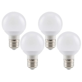 E26 Globe LED Light Bulb G19/G60 6W Vanity Light Bulb(50W Equivalent) Round Makeup Mirror Light for Bathroom Light Bulb Droplight Floor Lamp Decorative Lamp E26 Base 3000K Warm White AC85-265V 4 Pack