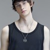 ROMANTICWORK Cross Necklace for Men 925 Sterling Silver Three Nail