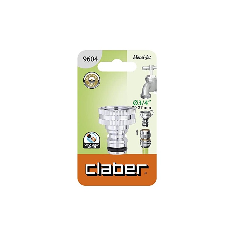 Claber Metal Jet Chrome Plated Brass Tap