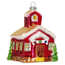 Sikora Glass Christmas Tree Ornament Church – 7 cm