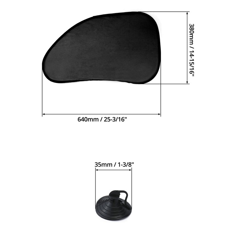 QWORK® 2 piece car sunshade with suction cup, car sun
