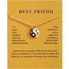 OBSUN BFF Necklace for 2 Best Friend Necklace Friendship Necklace for 2 Matching Gifts (BFF-Yin Yang)