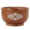 Wooden Rice Bowl Jujube Wood Anti Scald Exquisite Elegant Round