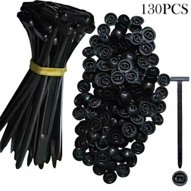 Nylon universal zip tie buckle zipper fastener with pin and button design, multifunctional solution for fixing, organizing and securing cables and wires in daily automotive maintenance, 130PCS