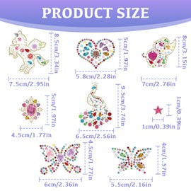 Benaewa Face Gems Stick on,Face Glitter Rhinestones for Makeup, Jewels Stickers for Festival Party Face Nail DIY (8 Sheets)