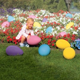 Fox Valley Traders Giant Egg, Made of 100% Plastic, Easter Décor, 14” Diameter, Assorted Colors