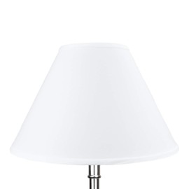 FenchelShades.com Lampshade 7" Top Diameter x 18" Bottom Diameter x 12" Slant Height with Washer (Spider) Attachment for Lamps with a Harp (White)