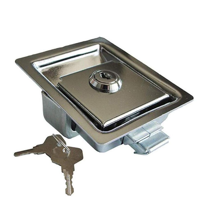 2 PCS Flush Mount Paddle Handle Stainless Steel Locking Door