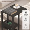 TUTOTAK C Shaped End Table with Charging Station, Set of