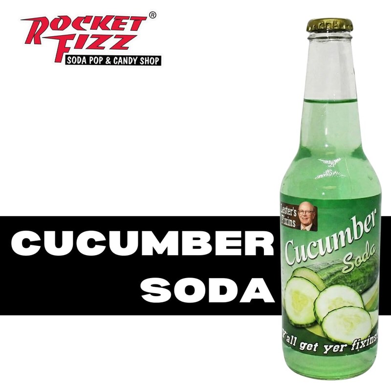 Rocket Fizz Cucumber Soda Flavor | Cane Sugar | Craft