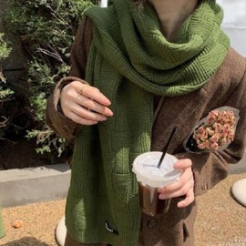 Women's Soft Winter Knit Scarf Thick Long Scarf Beige