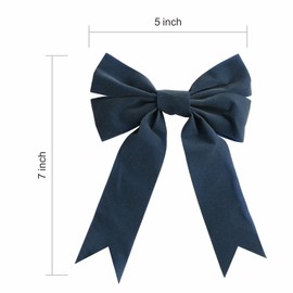 Meseey 24 Pcs Dusty Blue Velvet Ribbon Bow Christmas Wreath Bows for Garland Gift Wrapping Indoor Outdoor Christmas Parties Decorations (Dusty Blue, 24)