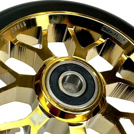 Fantic26 Spy7 Stunt Scooter Roll, Trick, Kick I, Children, Scooter, Wheel, 110 mm, ABEC-11, Quick, Quiet, Freestyle (Gold/PU Black)