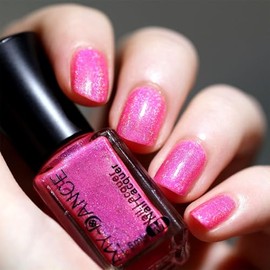 COSMOO Hot Pink Holographic Quick Dry Nail Polish, Neon Pink Lase Holo Shimmer Iridescent Air Dry Nail Lacquer for Nail Art