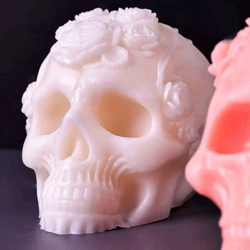Molde De Silicon Calavera Rosas Velas Dia De Muertos
