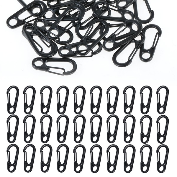 30Pcs Mini Carabiner Clip 1.2 Inch Small Carabiner Clips Metal