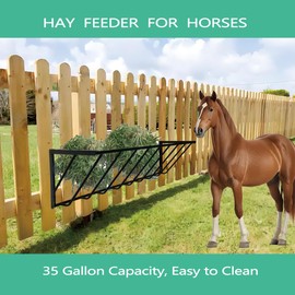 Goat Hay Feeder 46.5-inchs Long， Wall Hay Feeder, Suitable for Heavy-Duty Iron Wall Hay Racks for Sheep, Cattle, Cows, and Livestock Used Indoors and Outdoors on Farms (46.5 inchs)